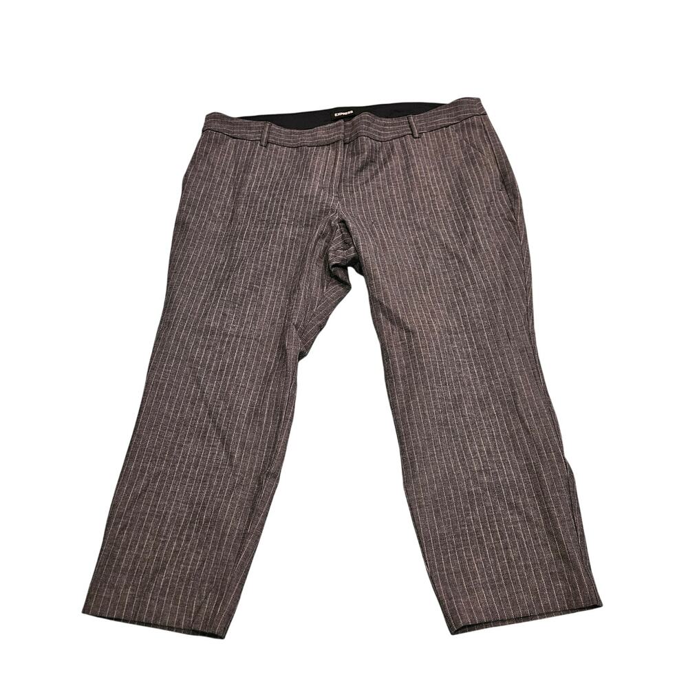 Express Columnist Ankle Low Rise Gray Pinstripe Dress Pants Women’s Size 18